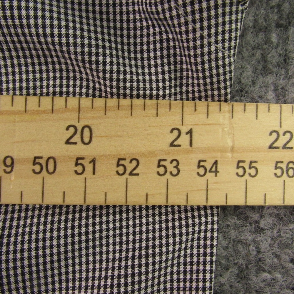 Roundtree & Yorke Shirt Men 15 32 Black White Micro Check Fitted Non-Iron Poplin - Picture 9 of 10